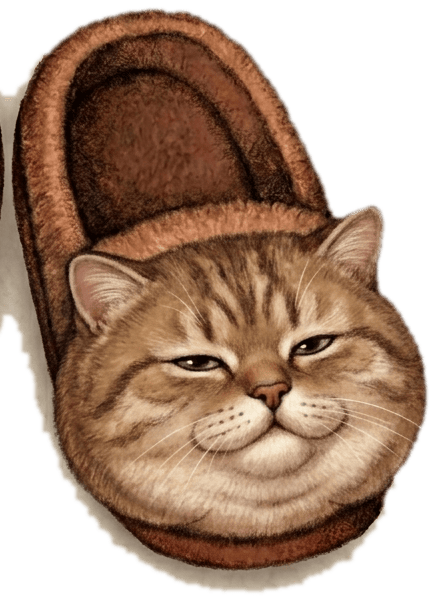 StacheCat right slipper